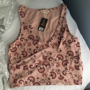 Pink floral crop top